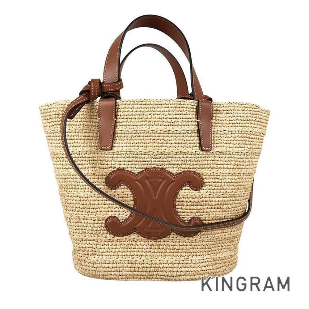 Celine Triomphe Teen Supple Panier Raffia Tote Bag